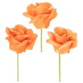 Floristik24 Kunstig oransje rose, 5 cm blomst, enkel, 100 stk.