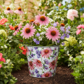 Blomsterpotte, vårdekorasjon, plantekasse, metall, Ø14 cm H12,5 cm | Floristik24.no
