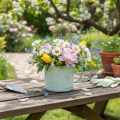 Dekorativt krus, blomsterpotte, mandala, emaljert, Ø13 cm H12 cm | Floristik24.no
