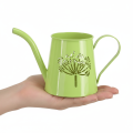Dekorativ vannkanne i metall, løvetanndesign, grønn, 12 cm høy, 2 stk., dekorativ vase, shabby chic | Floristik24.no