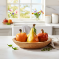 Kunstig fruktsett eple pære dekorativ gjenstand høst 12 cm 3 stk | Floristik24.no