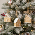 Pepperkakehus Keramikk Hengende Dekorasjon Vinter Julepynt 6cm 3stk | Floristik24.no