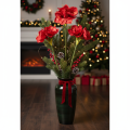 Kunstig amaryllisblomst, rød, lang stilk, til vase og arrangement, 77 cm | Floristik24.no