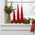 Dekorativt smalt juletre, kunstig juletre på trebase, 40 cm, 3 stk. | Floristik24.no
