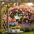 Hengende blomsterkurv 25 cm hvit | Floristik24.no