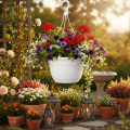 Hengende blomsterkurv 25 cm hvit | Floristik24.no