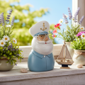 Kapteinfigur, maritim dekorasjon med briller og hatt, 16 cm | Floristik24.no