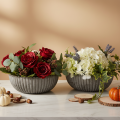 Rund, rillet skål, dekorativ beholder for blomsteroppsatser, 20 cm, 2 stk. | Floristik24.no
