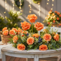Kunstig oransje rose, 5 cm blomst, enkel, 100 stk. | Floristik24.no