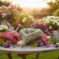 Hjerteformet bolle laget av naturlig gress med plantefolie, 38 cm | Floristik24.no