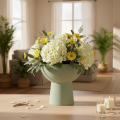 Moderne rund blomsterkasse på høy base, 18 cm | Floristik24.no