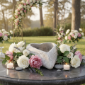 Dekorativ hjerteformet skål, grå; liten hjerteformet blomsterpotte, 19 cm | Floristik24.no
