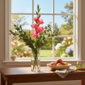 Kunstig gladiolase med dekorative blomster, 88 cm | Floristik24.no