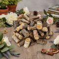 Dekorative bjørkevedbiter med bark til hobbyarbeid, 3 cm, 300 g | Floristik24.no