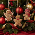 Dekorative oppheng, kunstige pepperkakefigurer, 7 cm, 3 stk. | Floristik24.no