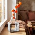 Glassvase i grått trestativ 20