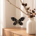 Vegg Art Butterfly Deco Black White Gold Metal 15cm | Floristik24.no
