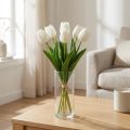 Hvite Tulipaner Dekorasjon Real Touch Kunstige Blomster Vår 49cm 5 stk | Floristik24.no