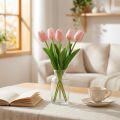 Kunstige blomster tulipan rosa, vårblomst 48cm bunt på 5 | Floristik24.no