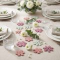Spredde dekorasjon bord blomster tre hvit rosa lilla 3,5cm 36stk | Floristik24.no