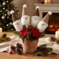 Dekorativ plugg nisse julehvit brun 4x11cm 4 stk | Floristik24.no