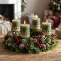 Lysestaker adventskrans antikk gull Ø7cm H12cm 4 stk | Floristik24.no