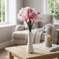 Kunstige orkideer kunstige blomster i vase hvit/rosa 28cm | Floristik24.no
