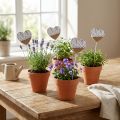 Blomsterplugg hjerte lilla landstedstil 7×0,5×7cm 12stk | Floristik24.no