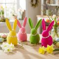 Dekorativ påskeharefigur med perlekjede, perfekt for stue eller soverom, 13 cm, 4 deler | Floristik24.no