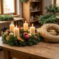 Stråkrans Ø35cm naturlig - dekorativ krans til håndarbeid og advent, sett med 5 | Floristik24.no