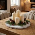 Dekorativ treskive med bark hvit coaster kryssfiner Ø20cm | Floristik24.no