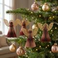Papirengel juleengel deco vin rød rosa H12cm 4stk | Floristik24.no