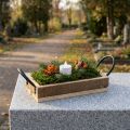Trebrett med håndtak dekorativt brett natursvart 25×12,5×5cm | Floristik24.no