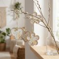 Dekorativt anheng treblomst hjertemotiv blomster 12cm 6 stk | Floristik24.no