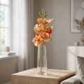 Kunstig orkide Phalaenopsis flammet rød gul 78cm | Floristik24.no