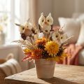Ugle dekorative blomsterplugger høstdekor naturlig Ø4cm H8cm 4stk | Floristik24.no