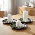 Dekorativ tallerken rund metall i svart Ø23cm H2,5cm 3 stk | Floristik24.no