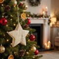 Trestjerne, naturlig julepynt, Ø13,5 cm, FSC-tre | Floristik24.no