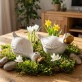 Keramisk andepyntfigur for det perfekte blikkfanget i stuen, 13 cm, 2 stk. | Floristik24.no