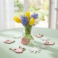 Spreddekor treblomster snegler vannkanne rosa 4cm 36 stk | Floristik24.no