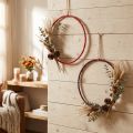 Dekorativ ring jute dekorasjonsløkke rød mørk rød Ø30cm 4stk | Floristik24.no