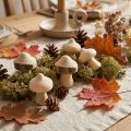 Spredte dekorasjon mini sopp tredekorasjon naturlig med bark Ø2cm 36 stk | Floristik24.no