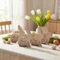 Påskeharer trekaniner sittende naturbrun 18,5×18cm 4 stk | Floristik24.no