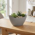 Dekorskål plast grå 20cm x 9cm H11,5cm 1 stk | Floristik24.no