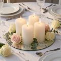 Ensfargede kuppellys, hvite, 70x100mm, sett med 4, bryllupsdekorasjon, premium | Floristik24.no