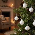 Juletrepynt Julekule hvit 3 cm 14 stk | Floristik24.no