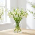 Sjakkbrettblomster Fritillaria kunstig hvit, grønn 40cm 12 stk | Floristik24.no