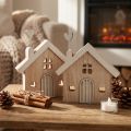 Trehus dekorativt hus bordstativ tre 16,5cm 2 stk | Floristik24.no