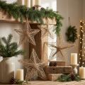 Stjernejute Naturlig Rustikk julestjerne 30cm 4stk | Floristik24.no