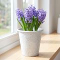 Blomsterpotte med ornamenter, cachepot, metallbeholder, hvit, Ø15,5 cm, H14,5 cm | Floristik24.no